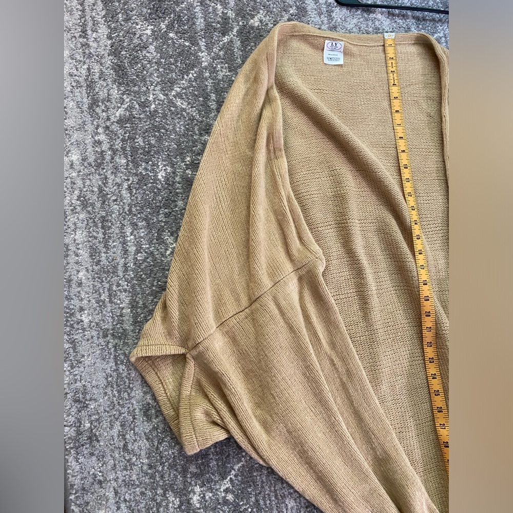 Lexi York wrap cardigan - in camel / tan / beige - Picture 4 of 5